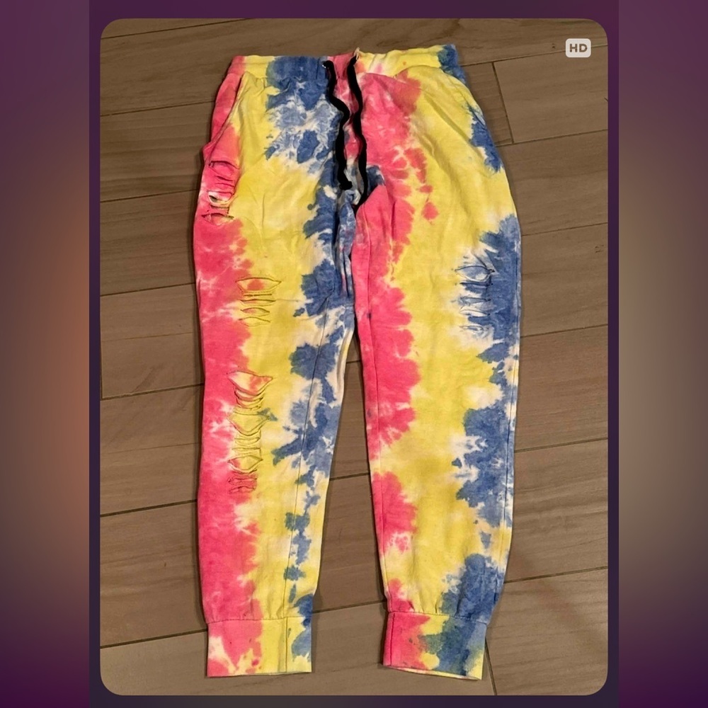 Dazl Vibrant Tie-Dye Women's Joggers SMALL with pockets
